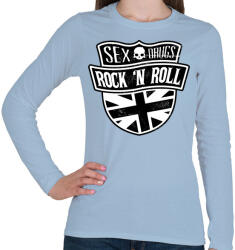printfashion Szex, drog és rock and roll - Női hosszú ujjú póló - Világoskék (325353)