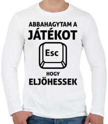 printfashion Abbahagytam a játékot, hogy eljöhessek - Férfi hosszú ujjú póló - Fehér (5785372)