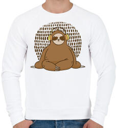 printfashion Lajhár fejhallgatóval - Férfi pulóver - Fehér (7564478)