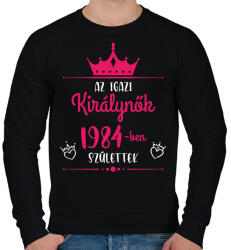 printfashion Az igazi királynők - Évszámmal - Férfi pulóver - Fekete (7152078)