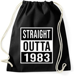 printfashion Straight Outta 1983 - Sportzsák, Tornazsák - Fekete (13515188)