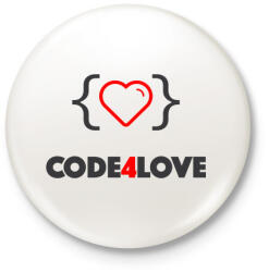 printfashion CODE4LOVE - Kitűző, hűtőmágnes - Fehér (3074645)