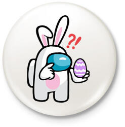 printfashion Among Us Nyuszi - Kitűző, hűtőmágnes - Fehér (6788373)