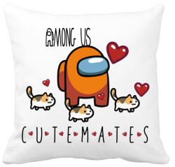 printfashion Among us crewmates - cute mates - Párnahuzat, Díszpárnahuzat - Fehér (4208798)