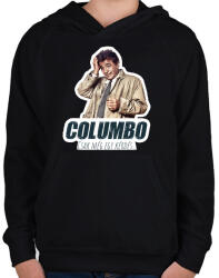 printfashion Columbo - Csak még egy kérdés - Gyerek kapucnis pulóver - Fekete (5069532)