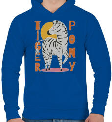 printfashion Tigris póni - zebra - Férfi kapucnis pulóver - Királykék (5625980)