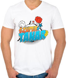 printfashion Szuper tanár - Férfi V-nyakú póló - Fehér (2141786)