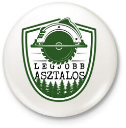 printfashion Legjobb asztalos - zöld - Kitűző, hűtőmágnes - Fehér (6563014)