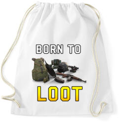 printfashion PUBG - Born to Loot - Sportzsák, Tornazsák - Fehér (1210498)