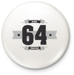 printfashion b-day-64-dark-lightgrey - Kitűző, hűtőmágnes - Fehér (3076417)