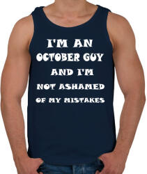 printfashion Októberi vagyok és nem szégyellem a hibáimat - Férfi atléta - Sötétkék (1418065)