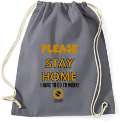 printfashion PLEASE STAY HOME - Sportzsák, Tornazsák - Grafitszürke (2466374)