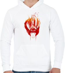 printfashion Burning forest - Férfi kapucnis pulóver - Fehér (218374)