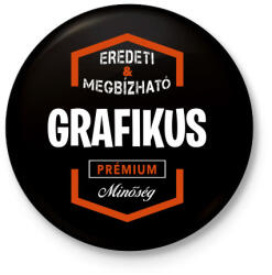 printfashion Grafikus prémium minőség - Kitűző, hűtőmágnes - Fekete (3097156)