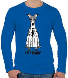 printfashion DoGtor - Férfi hosszú ujjú póló - Királykék (2937836)