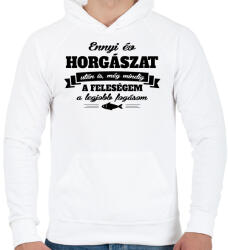 printfashion A feleségem a legjobb fogásom - Férfi kapucnis pulóver - Fehér (973232)