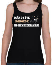 printfashion 20 éve borozgatok! - Női atléta - Fekete (4773962)