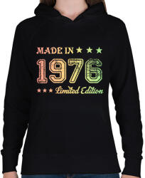 printfashion 1976 - Női kapucnis pulóver - Fekete (6165903)