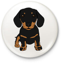 printfashion Tacskó - Kitűző, hűtőmágnes - Fehér (13014146)