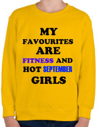 printfashion A kedvenceim a fitnessz és a jó szeptemberi születésű csajok - Gyerek pulóver - Sárga (1409858)