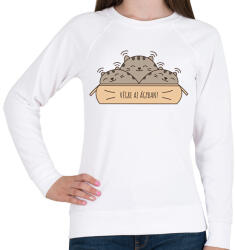 printfashion Végre az ágyban - Cicák - Női pulóver - Fehér (1318194)