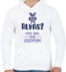 printfashion Kösz nem, már leszoktam - Férfi kapucnis pulóver - Fehér (7542280)