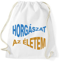 printfashion Horgászat az életem - halformában - Sportzsák, Tornazsák - Fehér (6283793)