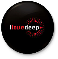 printfashion i-love-deep-white-red - Kitűző, hűtőmágnes - Fekete (3093832)