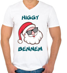 printfashion Higgy bennem! - Férfi V-nyakú póló - Fehér (1101783)