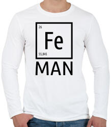 printfashion Periodic Ironman Fekete - Férfi hosszú ujjú póló - Fehér (4256097)