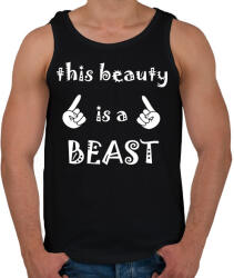 printfashion Ez a szépség egy szörnyeteg - Férfi atléta - Fekete (1298294)