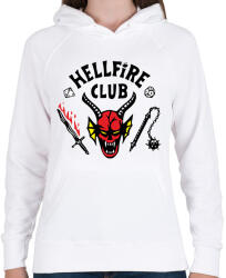printfashion Hellfire Club - Női kapucnis pulóver - Fehér (7238554)