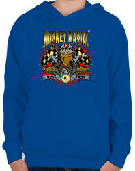 printfashion Mániákus majom - Gyerek kapucnis pulóver - Királykék (187729)