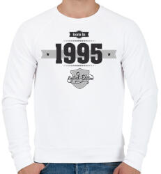 printfashion born-in-1995-(dark&lightgrey) - Férfi pulóver - Fehér (475084)
