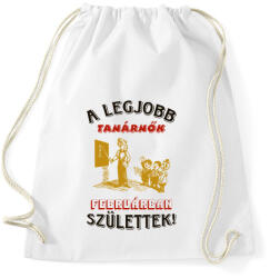 printfashion Tanárnő szülinapja február - Sportzsák, Tornazsák - Fehér (5745217)