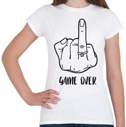 printfashion Game OVER - vicces lánybúcsú / legénybúcsú póló felirat - Női póló - Fehér (13174020)