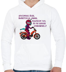 printfashion babettaunikornissz - Férfi kapucnis pulóver - Fehér (2892057)
