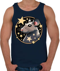 printfashion Csillagos patkány - Férfi atléta - Sötétkék (13866171)