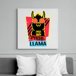 printfashion No prob-llama - Vászonkép - Fehér (6625495)