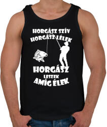 printfashion Horgász szív horgász lélek horgász leszek amíg élek póló - Férfi atléta - Fekete (9385048)