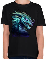 printfashion sárkány - Gyerek póló - Fekete (5319280)