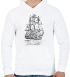 printfashion Vitorlás Hajó - Férfi kapucnis pulóver - Fehér (13545912)