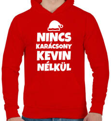 printfashion NINCS KARÁCSONY KEVIN NÉLKÜL - Férfi kapucnis pulóver - Piros (10933949)