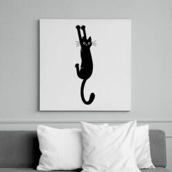 printfashion Black cat - Vászonkép - Fehér (6631415)