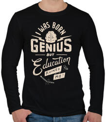 printfashion Genius - Férfi hosszú ujjú póló - Fekete (382351)