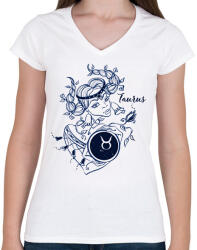 printfashion bika - Női V-nyakú póló - Fehér (14166825)