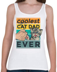 printfashion Coolest Cat Dad Ever - Női atléta - Fehér (4173346)