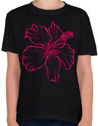 printfashion hibiscus - Gyerek póló - Fekete (2271942)
