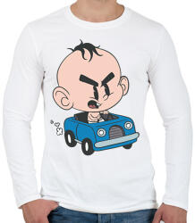 printfashion Baba autó - Férfi hosszú ujjú póló - Fehér (6249152)