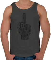 printfashion középső ujj - Férfi atléta - Sötétszürke (77896)